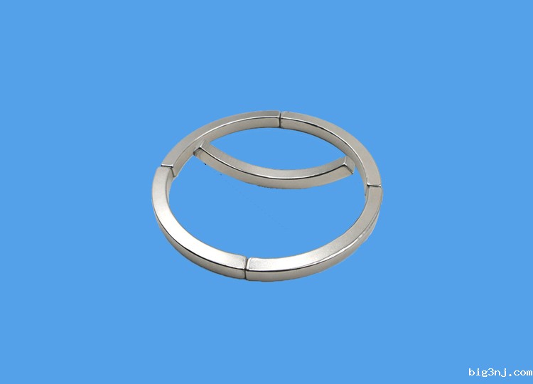 N48M钕铁硼电机瓦形磁铁 4片拼环