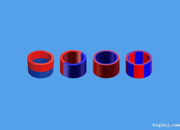 径向环形磁铁的几种充磁示意图